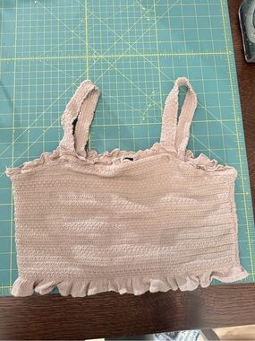 Papermoon Beige Smocked Ruffle Camisole